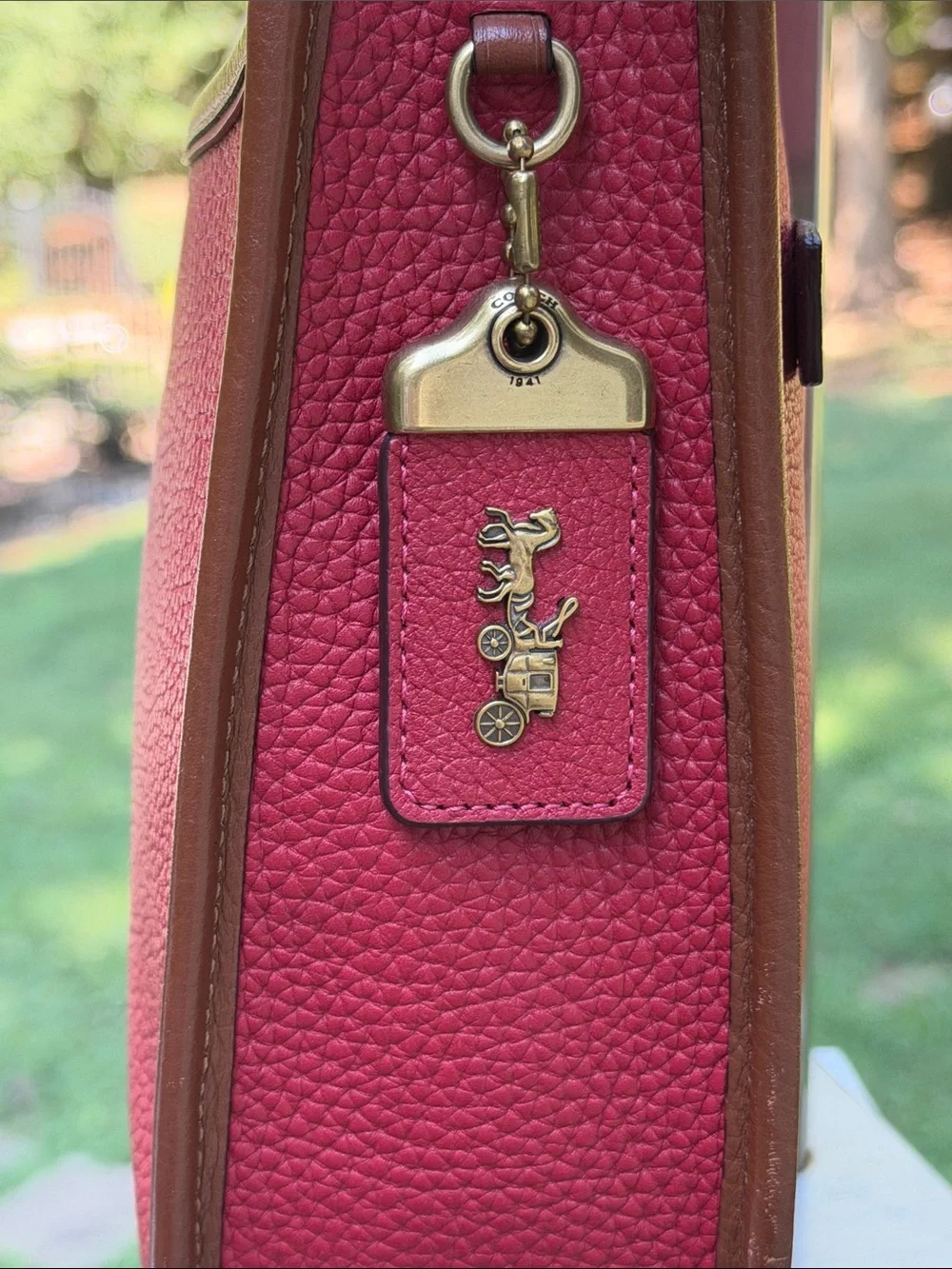 Coach Emory 1941 Collection Crossbody Colorblock Red Apple Glovetanned leather